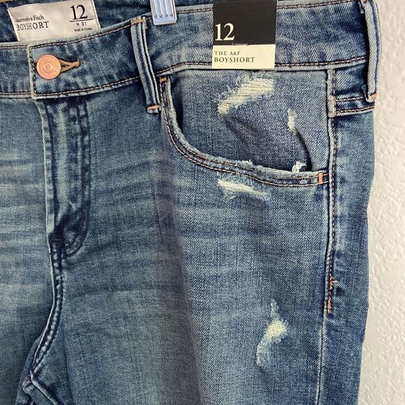 Abercrombie & Fitch Boyshort Sz 12 distress NWT - Picture 5 of 12